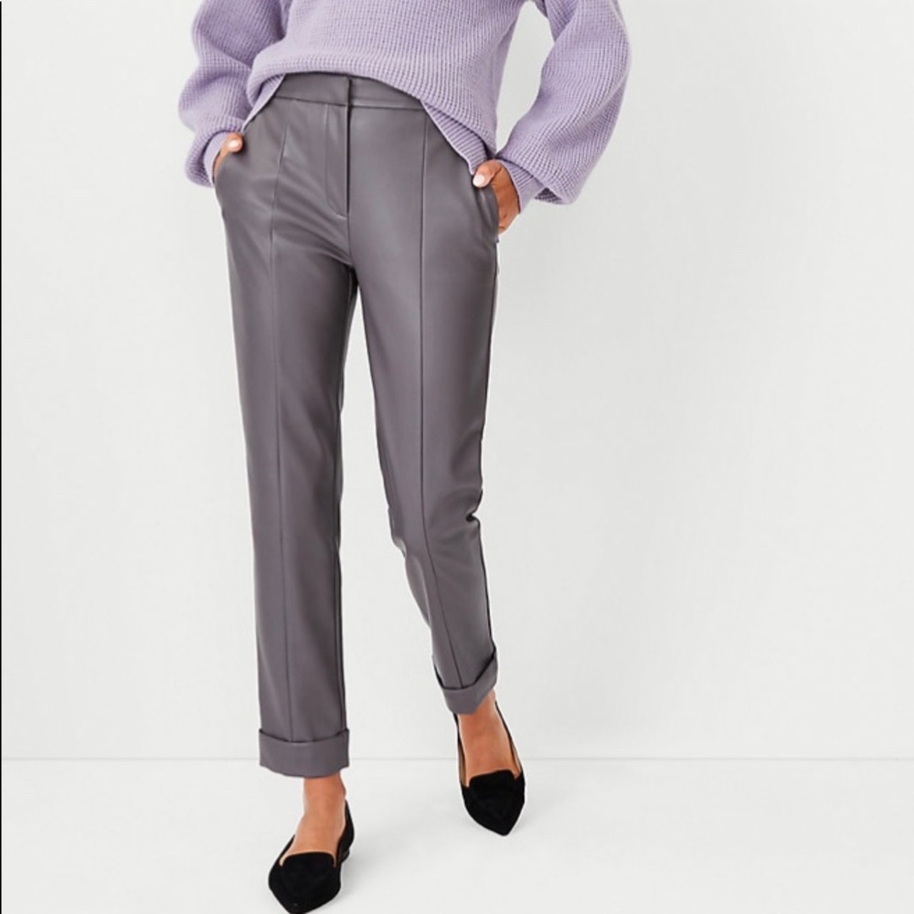 Ann Taylor The Faux Leather High Waist Ankle Pant 575643
